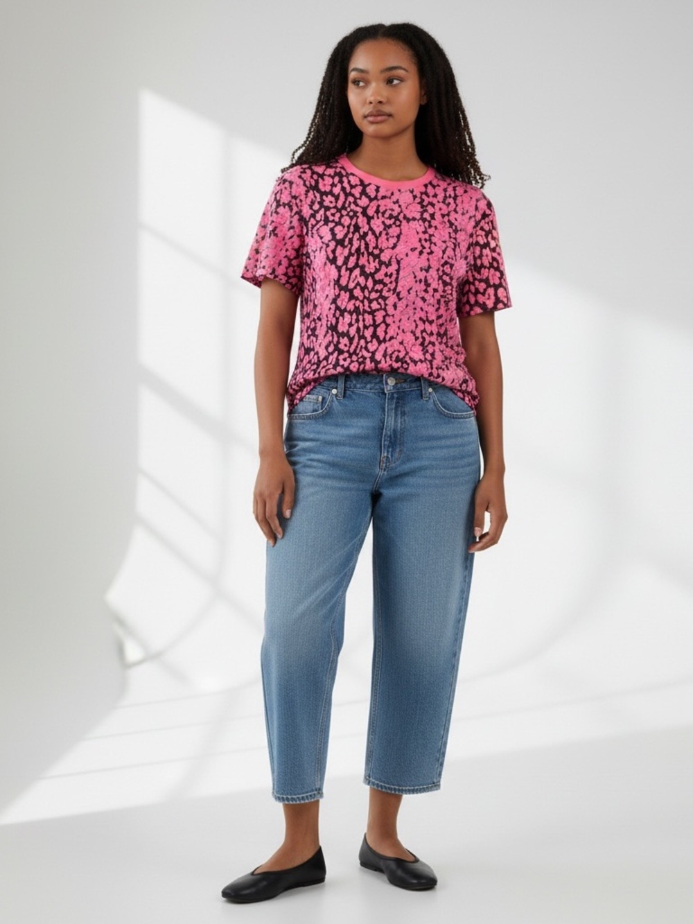 ATM Anthony Thomas Melillo Leopard Print Schoolboy Tee women’s size L
